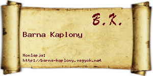 Barna Kaplony névjegykártya
